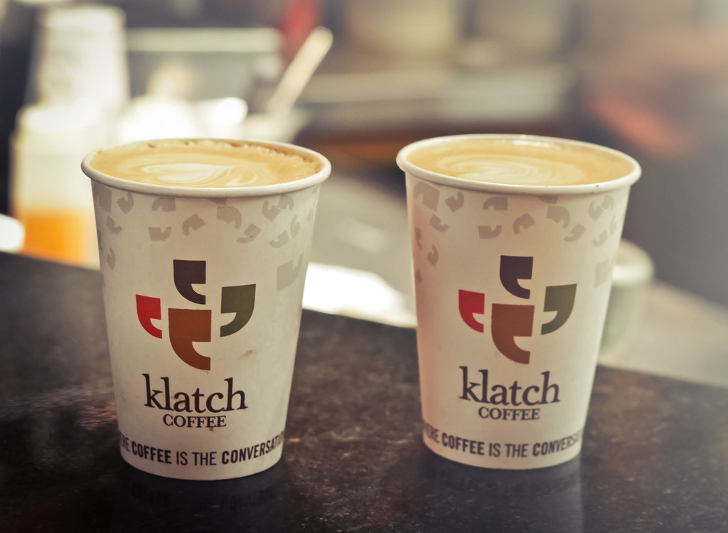 Two lattes to go. Klatch Coffee, Rancho Cucamonga, Calif… Flickr