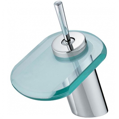 Chrome Finish Waterfall Bathroom Sink Faucet with Glass Sp… Flickr