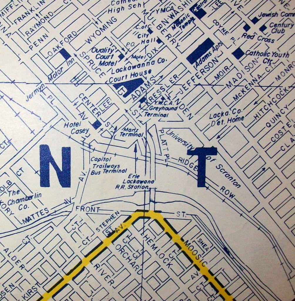 Scranton PA 1962 Map by Arrow Maps. Published for AAA. davecito