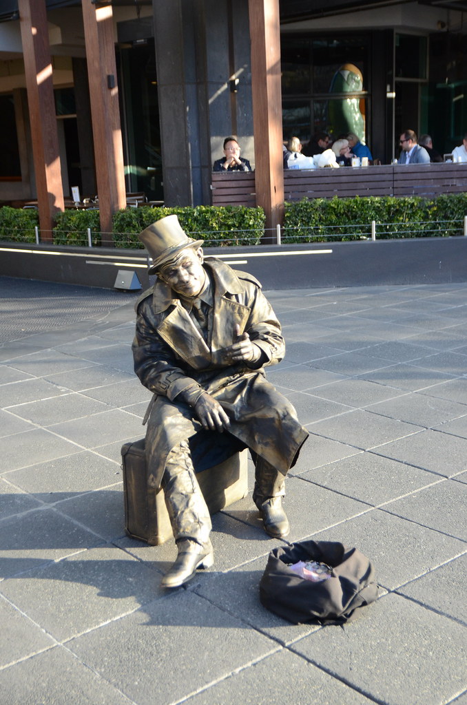 Bronze Living Statue busking at Southbank, Melbourne Flickr