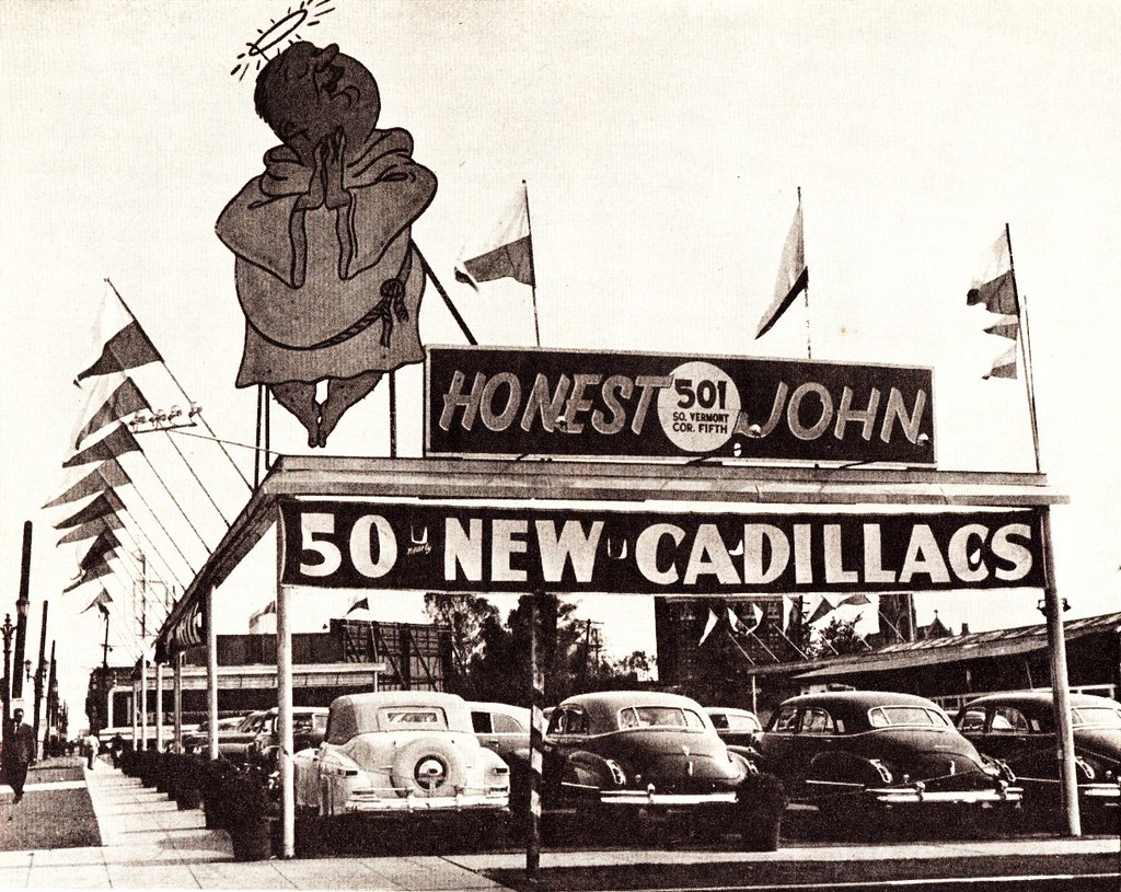 Honest John's Used Car Lot, Los Angeles CA, 1947 This arti… Flickr