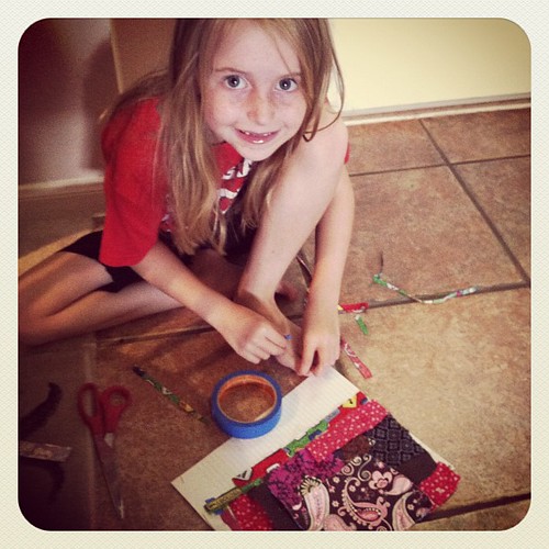 "quilting" with fabric scraps and painters tape ) mykids… Flickr