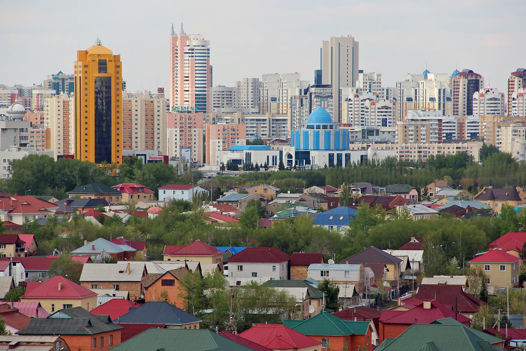 Homes near an urban area in Kazakhstan A view of homes out… Flickr