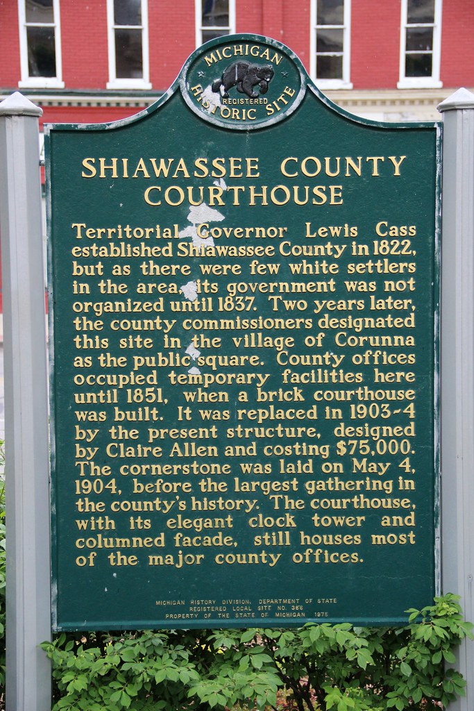 Shiawassee County Courthouse Historical Marker (Corunna, M… Flickr