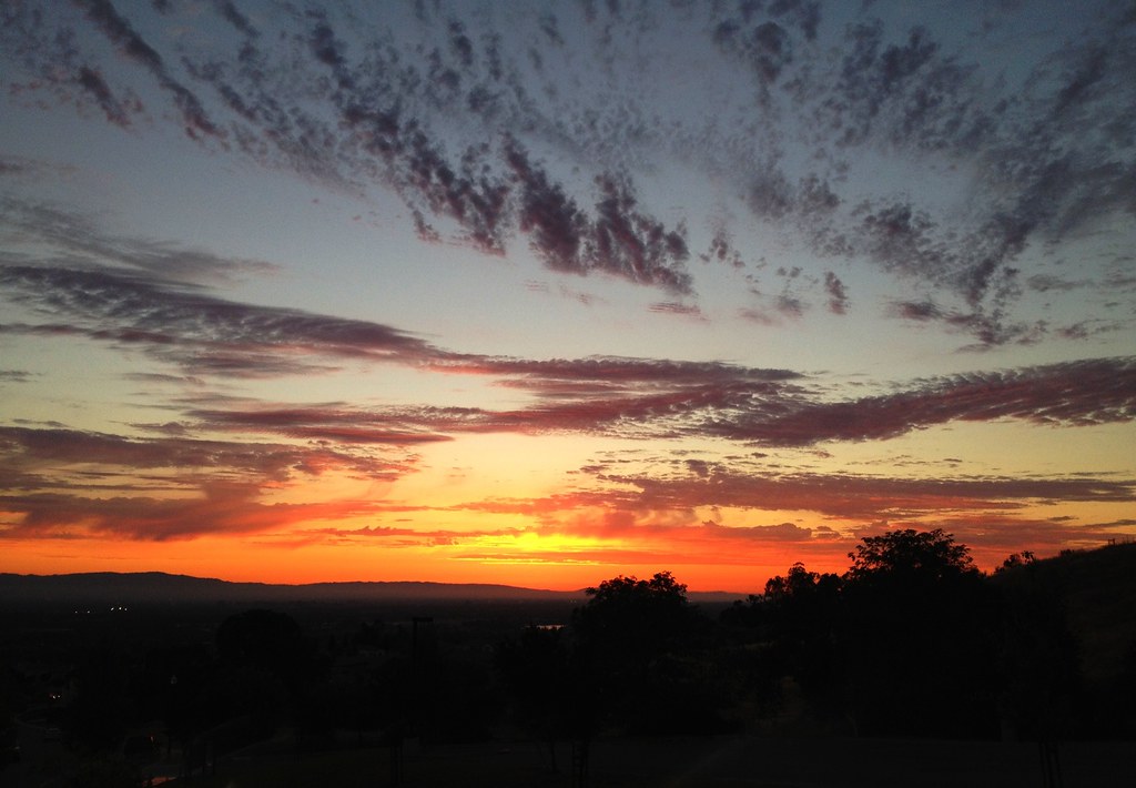 Colorful, Fiery Sunset With Clouds Over San Jose, CA (817… Flickr