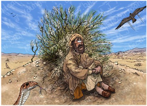 1 Kings 19 Elijah flees to Horeb Scene 02 Broom desp… Flickr