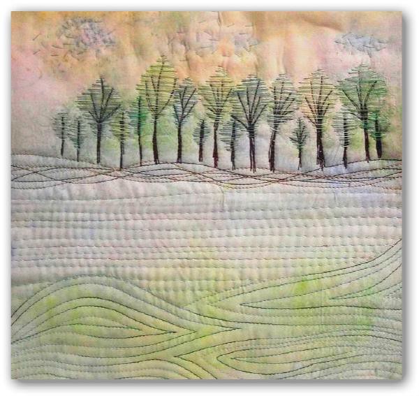 A Winter Walk (c) 2011 Kit Lang 10 x 10 hand painted fabri… Flickr