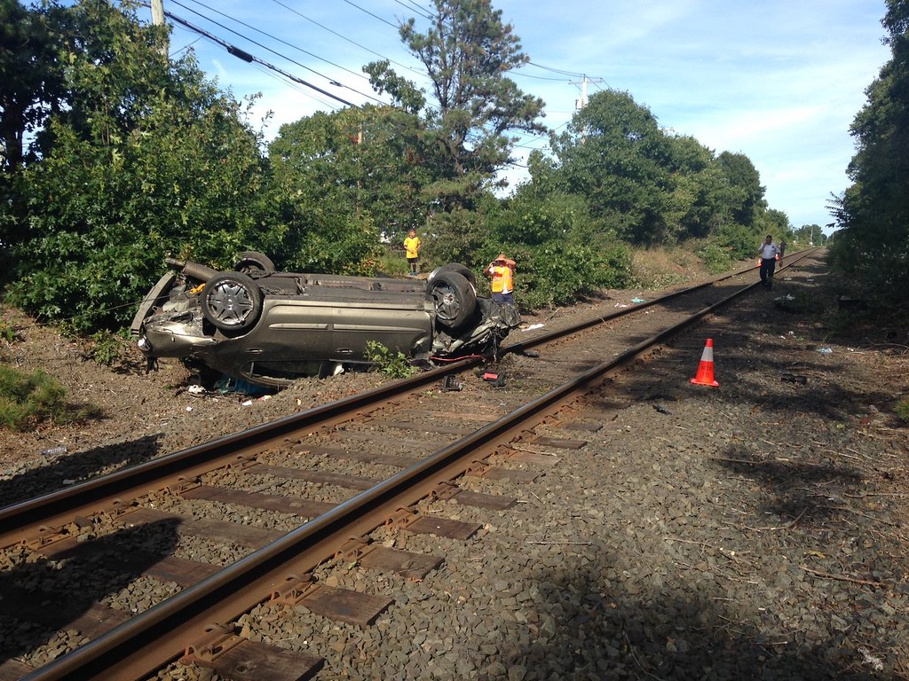 Car Flipped Near LIRR Tracks At about 3 p.m. on Sunday, Se… Flickr