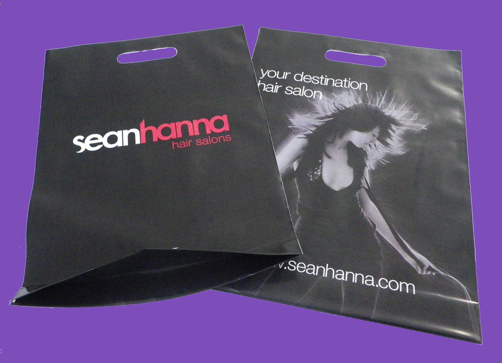 Branded carrier bags Printed white LDPE carrier bag with g… Flickr