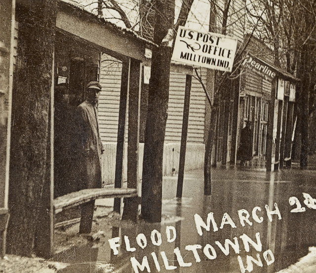 Post office and 1913 flood, Milltown, Indiana, closeup se… Flickr