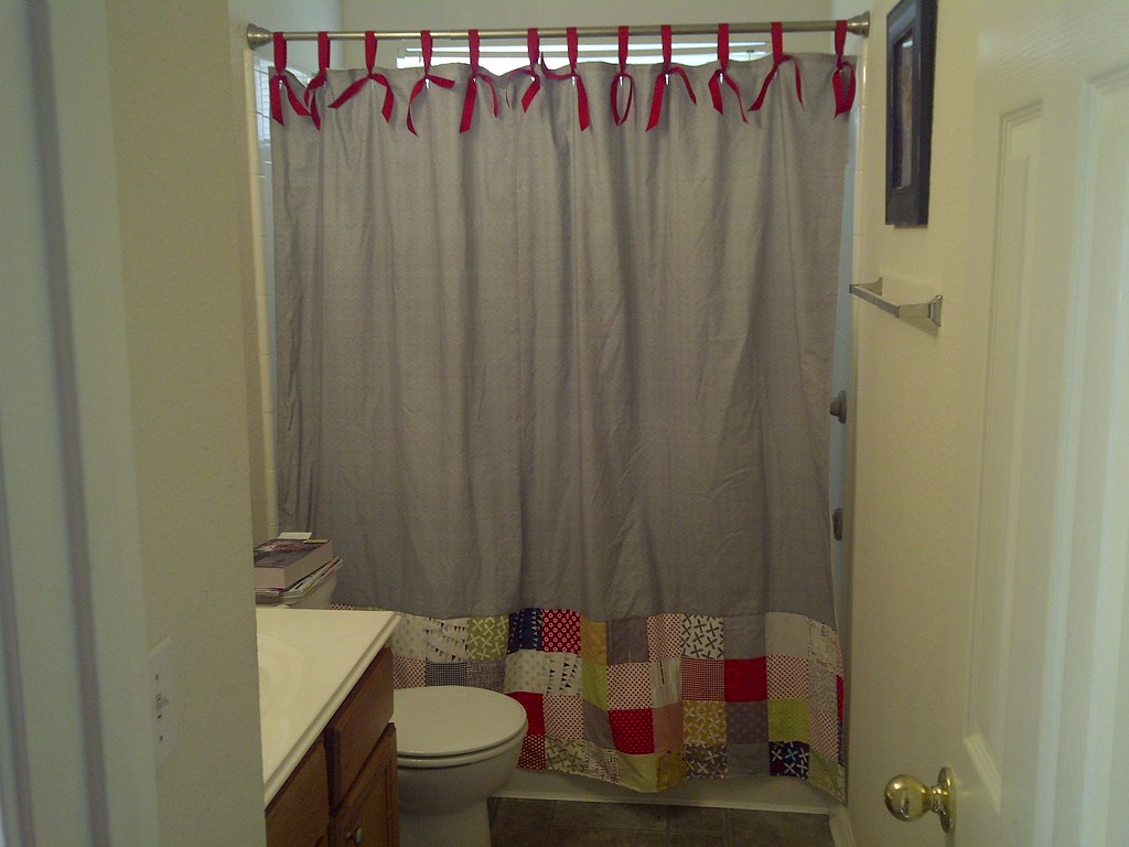 shower curtain A shower curtain made from Reunion yardage … Flickr