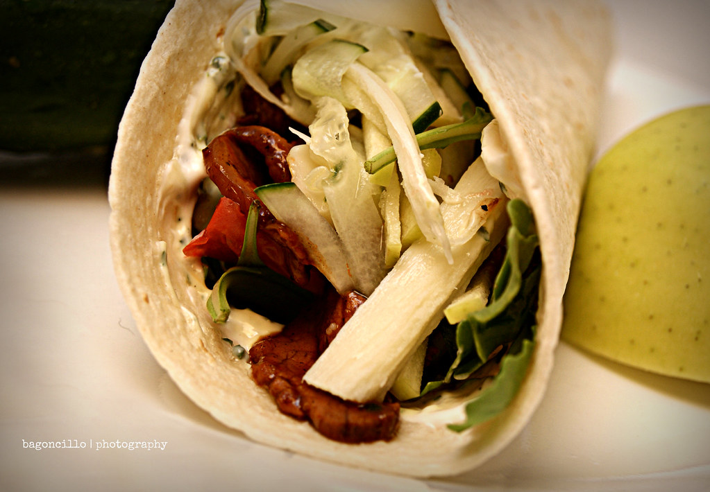 soft taco shaved bbq pork soft taco with diced tomatoes, s… Flickr