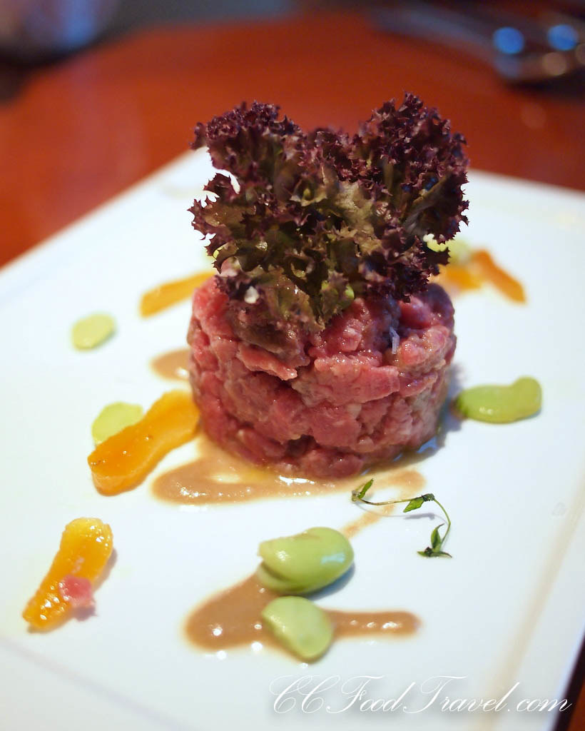 Beef tenderloin tartare with fresh fava beans, marinated a… Flickr