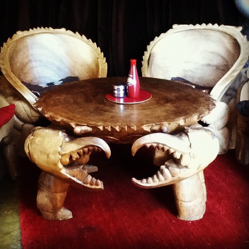 Wooden crafted Crab table & chairs Gareth Richman Flickr