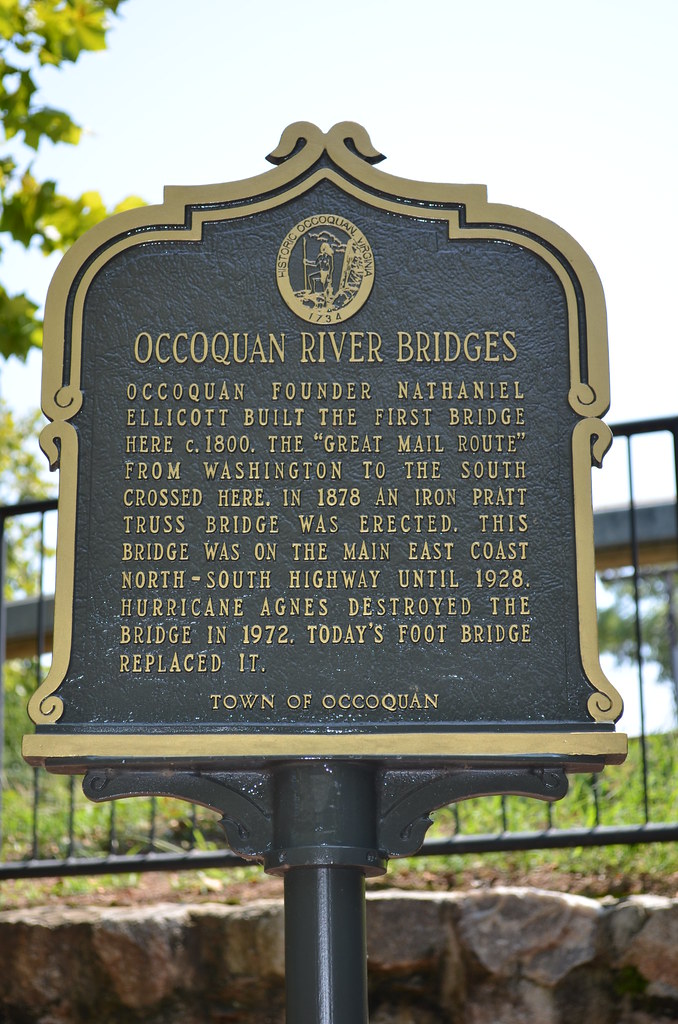 Occoquan River Bridges Historical Marker in Occoquan. Virginia a