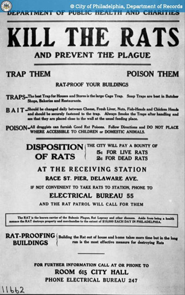 Philadelphia Prevent The Plague "Kill The Rats" Poster Flickr
