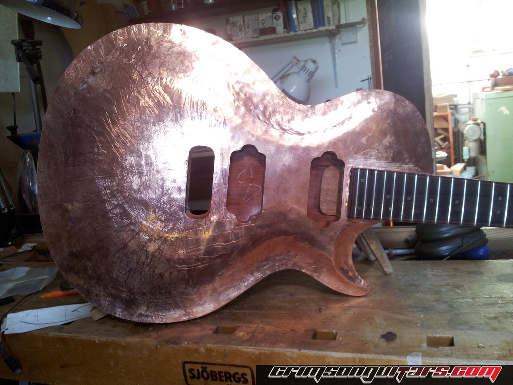 copper guitar And here it is ready for final sanding and t… Flickr
