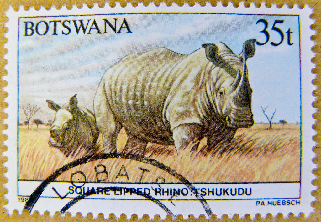 great stamp Botswana 35t Rhinoceros (Ceratotherium simum) … Flickr