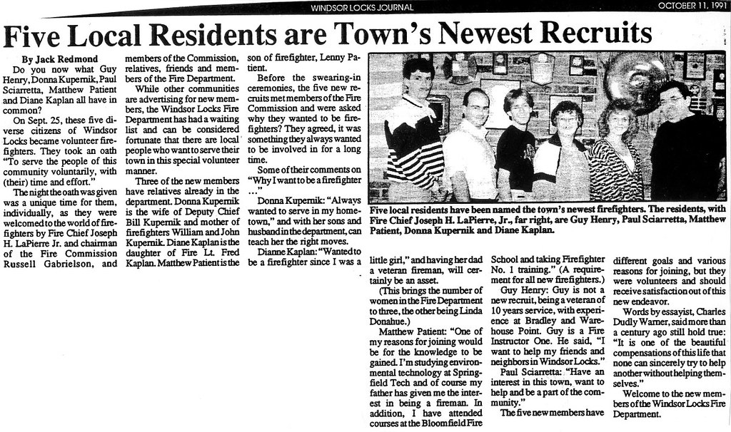 1991 NEWEST RECRUITS 01 WINDSOR LOCKS FIRE DEPARTMENT … Flickr