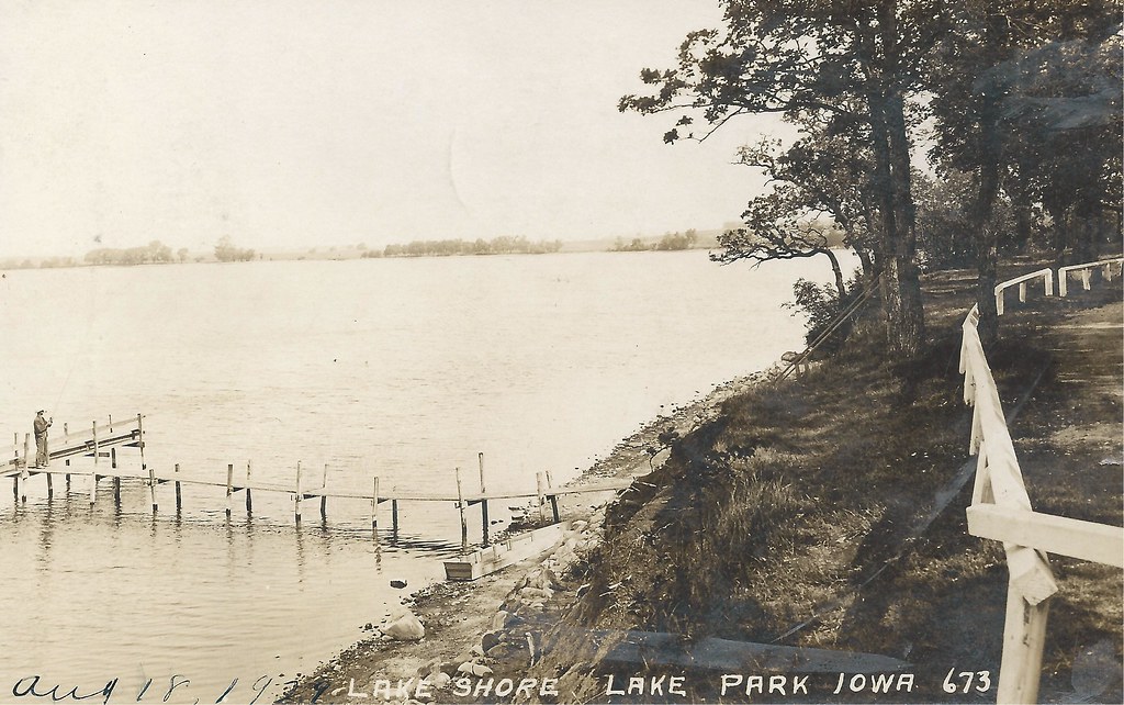 Lake Park, Iowa, Silver Lake, Dock, Fisherman, Lakeshore, … Flickr