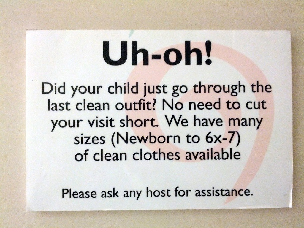 Free clothes for poopy kids sign, bathroom, Strong Nationa… Flickr