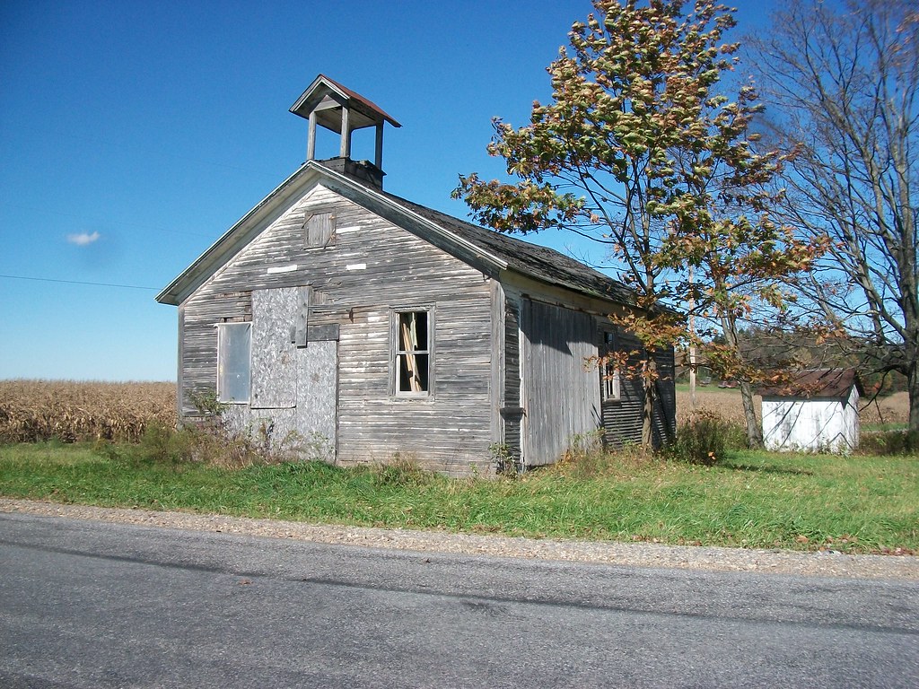 UNITYVILLE, PA. ONE ROOM SCHOOL WITH OUTHOUSE Carl McDaniel Flickr