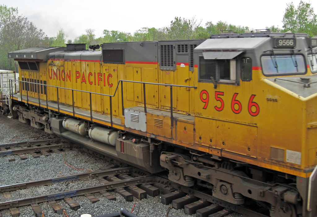 Union Pacific Railroad # 9566 diesel locomotive (Marion, Ohio, USA) - a