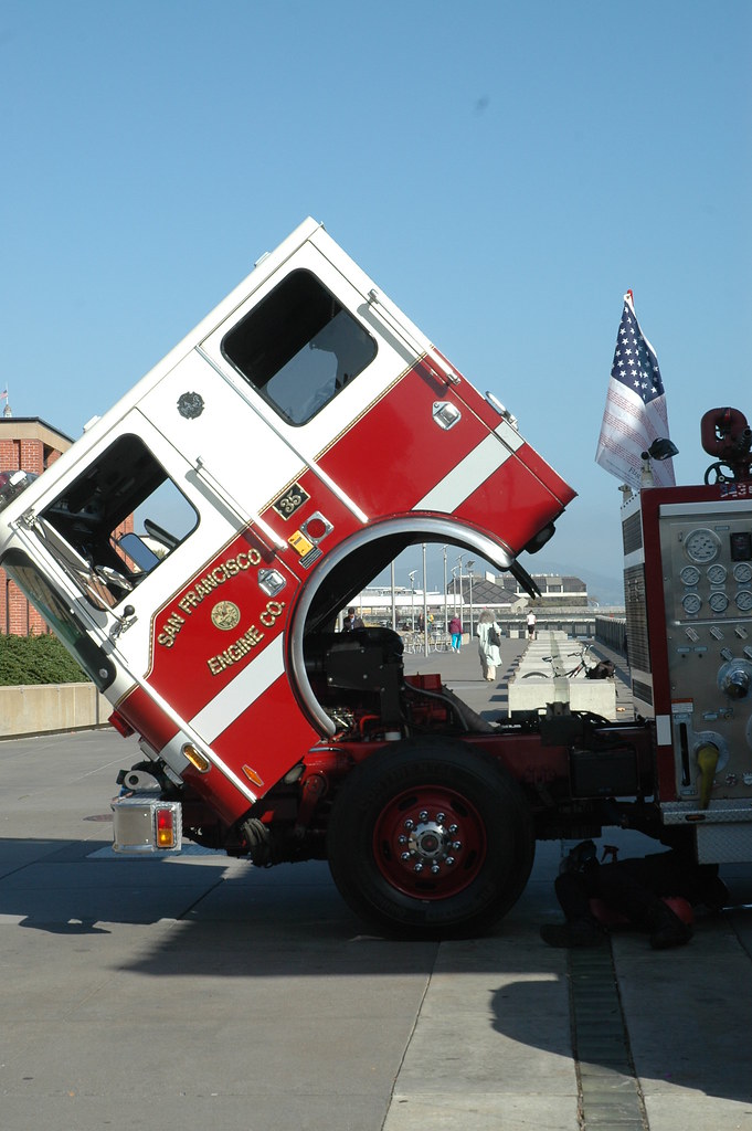 under the hood Fire engine repair and/or inspection. Lou Flickr