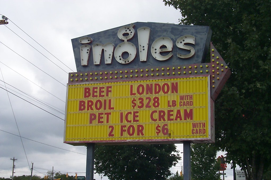 Vintage Ingles supermarket neon sign Albemarle NC robby Flickr