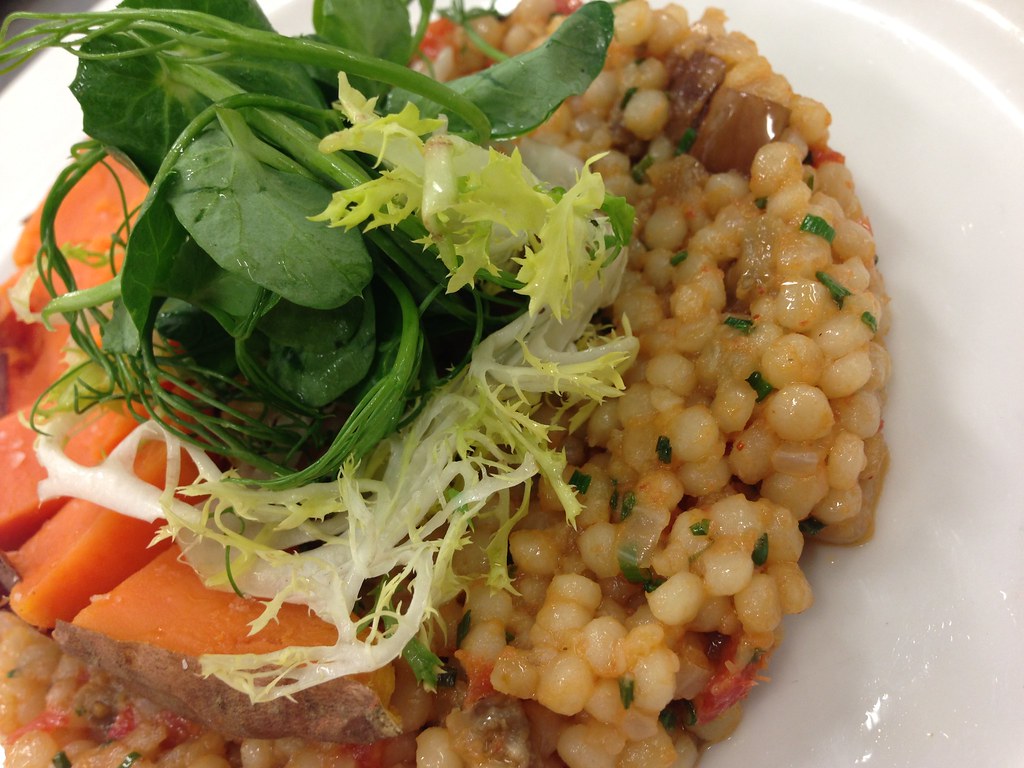 Japanese eggplant tomato cous cous, onion, siracha, gem sw… Flickr