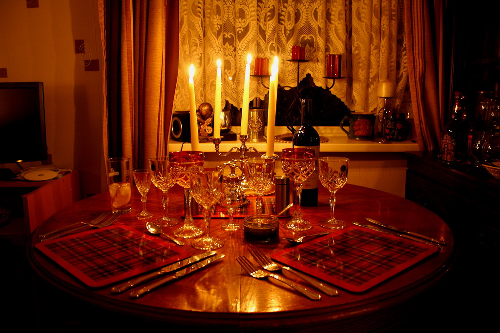 Preperation for candle lit dinner Candles lit dinner about… Flickr
