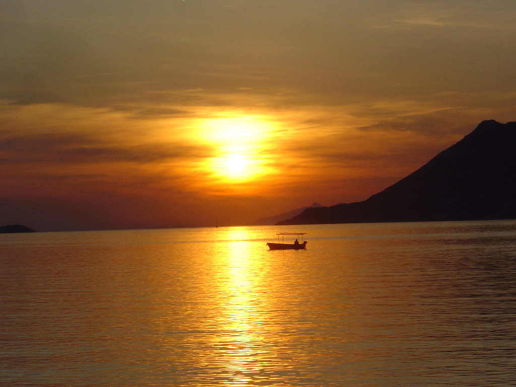 Coucher de soleil île de Korcula en Croatie Coucher de