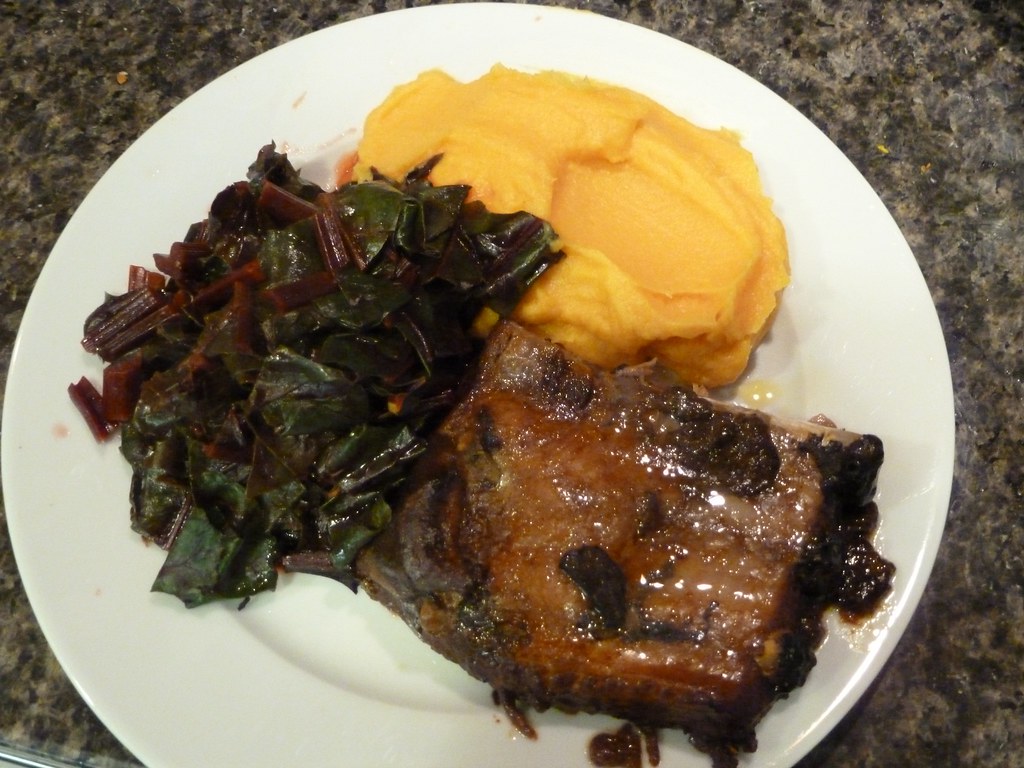 Slow cooked pork ribs with parsnip, carrot puree and beet … Flickr