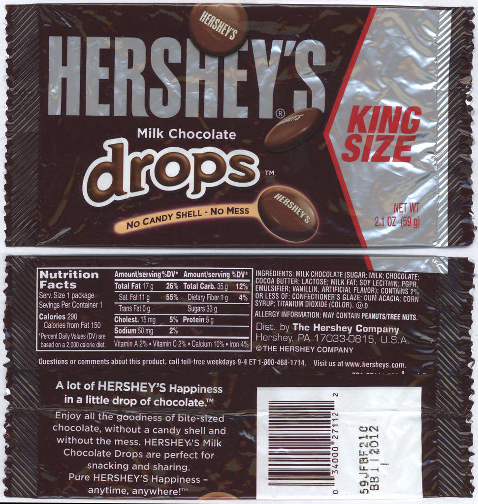 Hershey Milk Chocolate Drops King Size candy package… Flickr