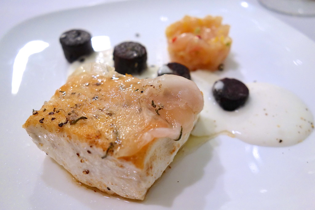 Halibut in Two Preparations seared halibut with Boccalone'… Flickr
