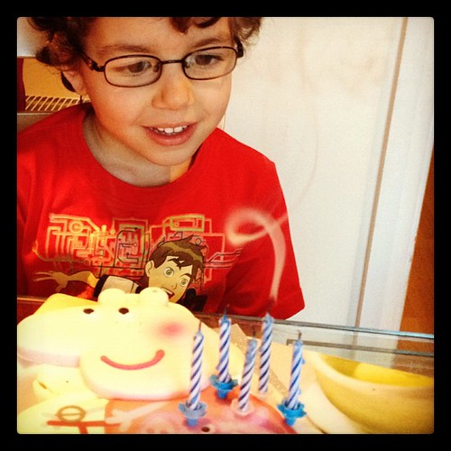 Early birthday cake for Theo as his nanny has to go home… Flickr