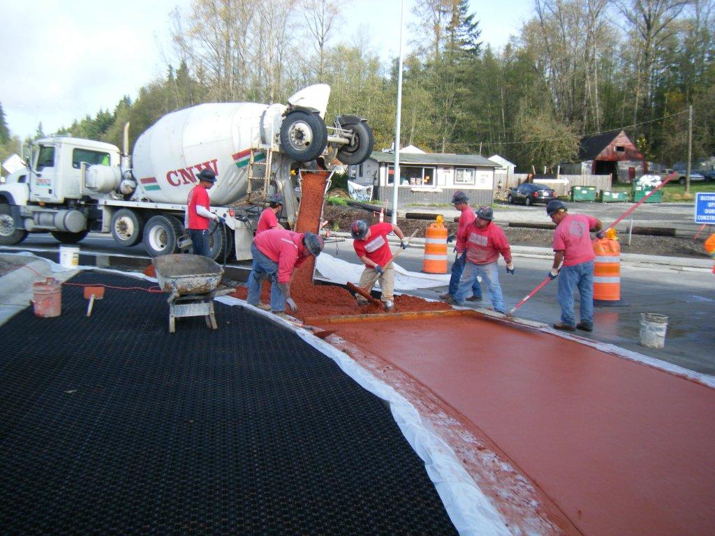 Pouring the concrete truck apron Crews work diligently to … Flickr