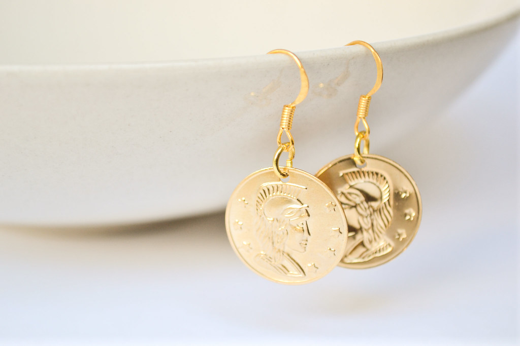 Gold plated coin earrings Flickr