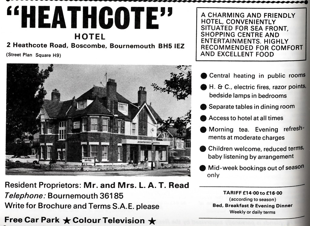 HEATHCOTE HOTEL. HEATHCOTE RD. BOURNEMOUTH. DORS… Flickr