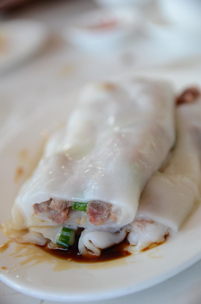Steamed rice noodle roll with charsiu BBQ pork Imperial … Flickr