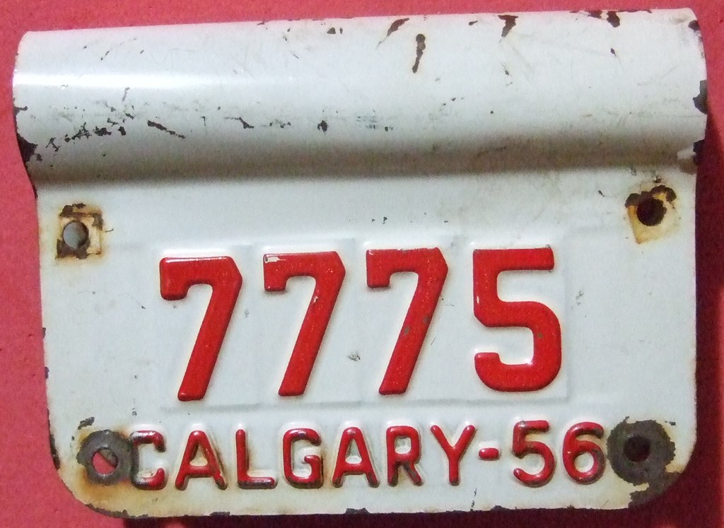 CALGARY, ALBERTA 1956 BICYCLE LICENSE PLATE DOUBLE SIDE… Flickr