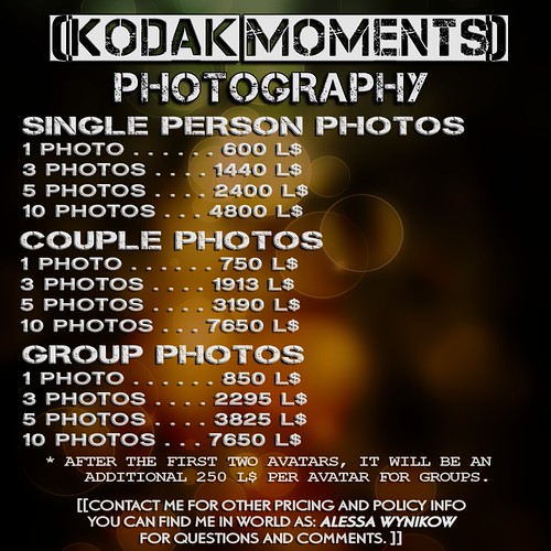 [Kodak Moments] Photography Prices As of 11.28.2012 I'v… Flickr