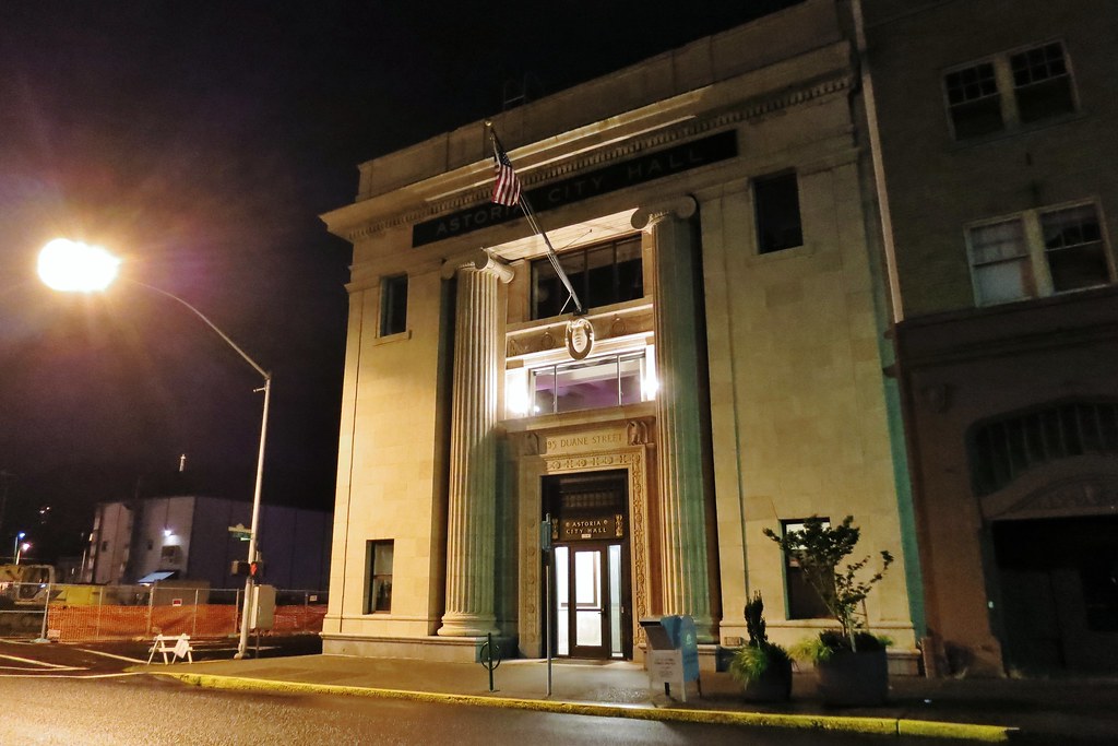 Astoria City Hall Astoria, Oregon, at night. sea turtle Flickr