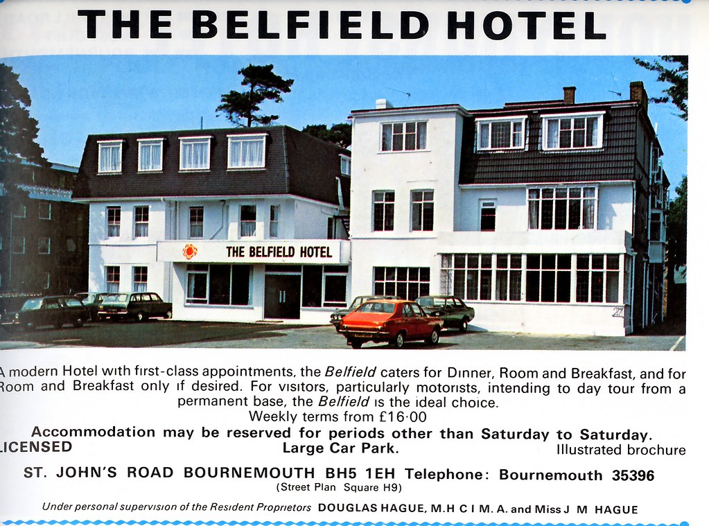 BELFIELD HOTEL. 27 ST JOHNS RD. BOURNEMOUTH. DORSET. 1973 Flickr
