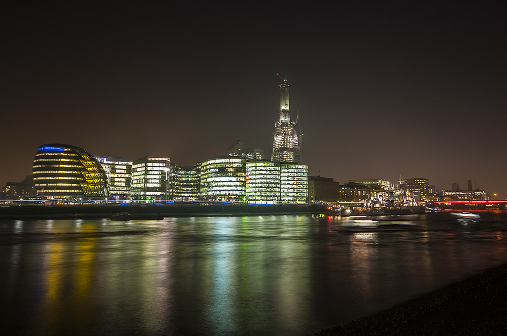 Beacon City Hall and the Shard at night with the colours r… Flickr