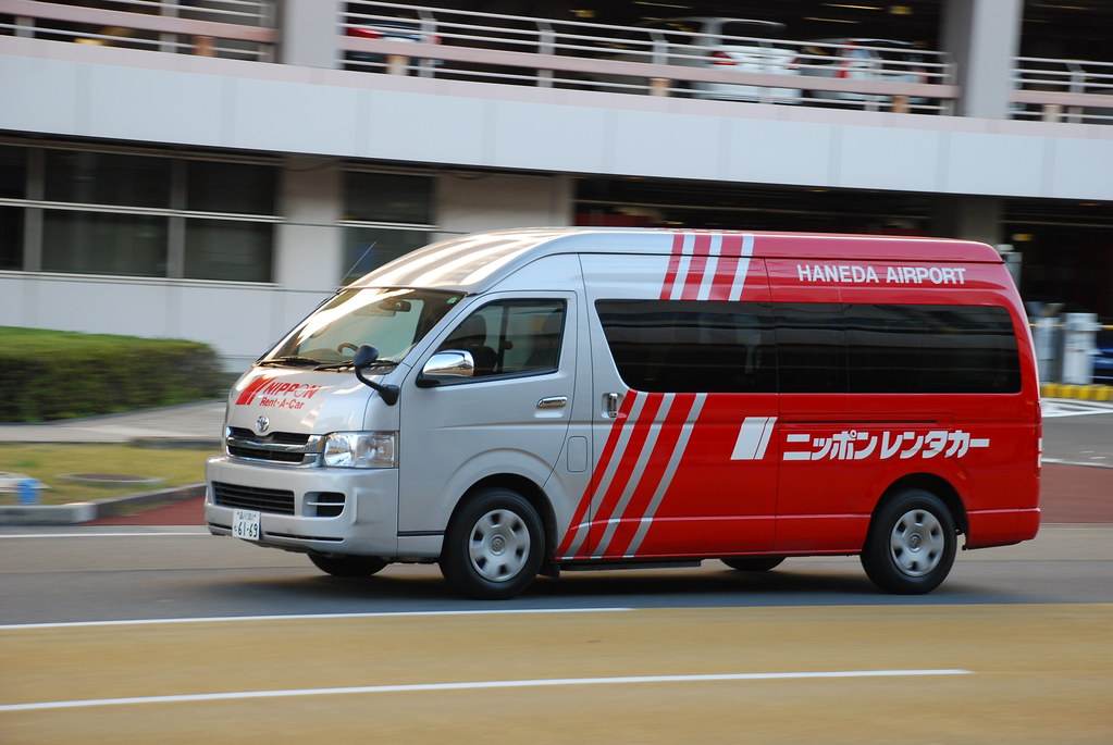 Nippon RentaCar Toyota Hiace at Tokyo Haneda Airport. So Cal