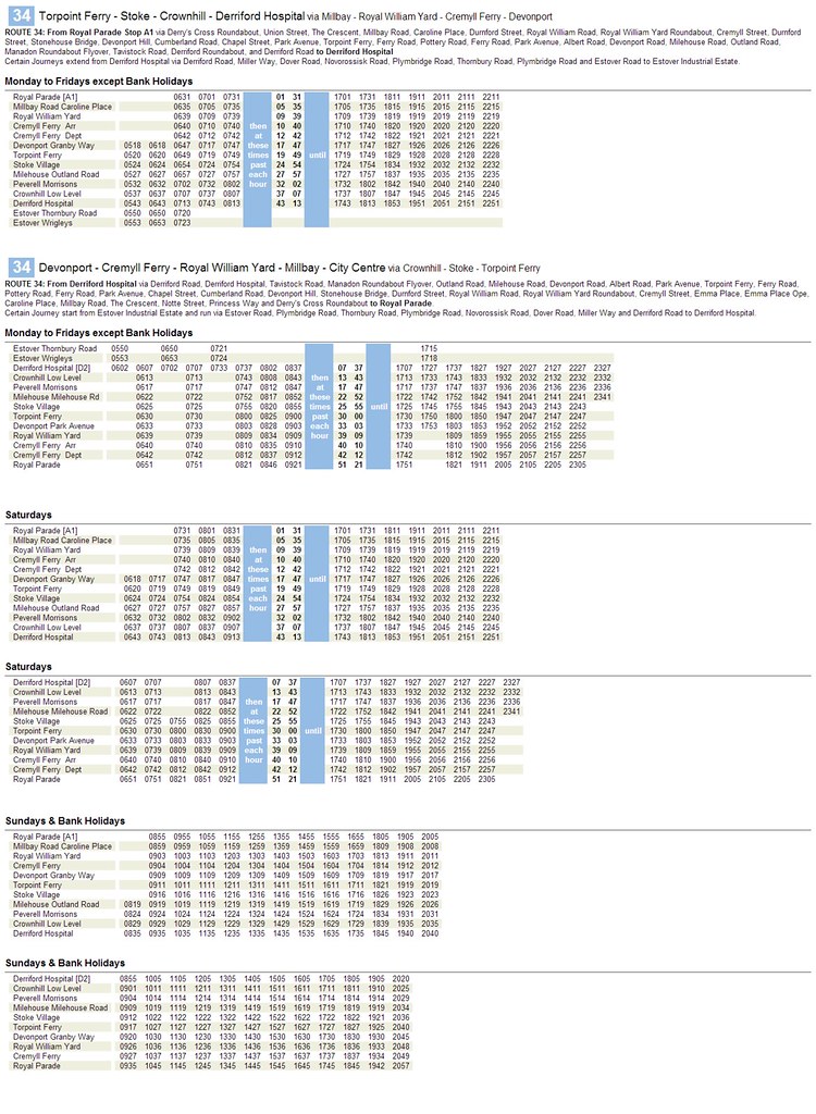 Plymouth Citybus New timetable 30 December 2012 Graham Richardson