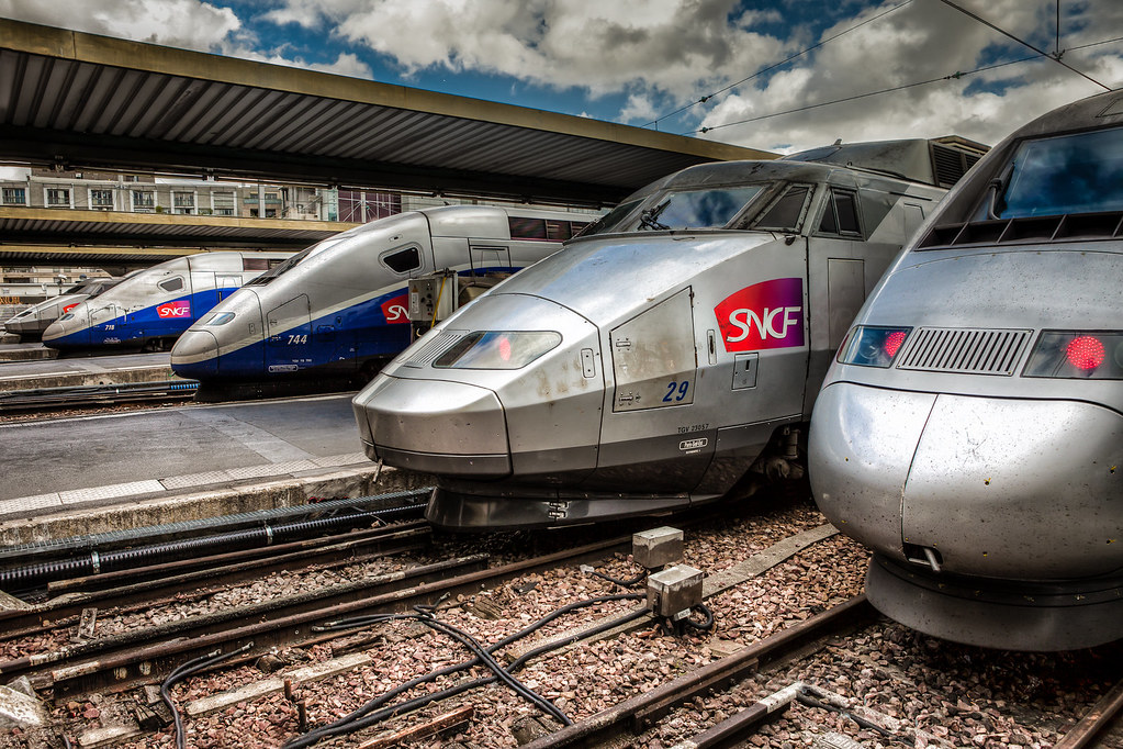 Five Bullets A row of TGV trains in Paris, France. Shawn Clover