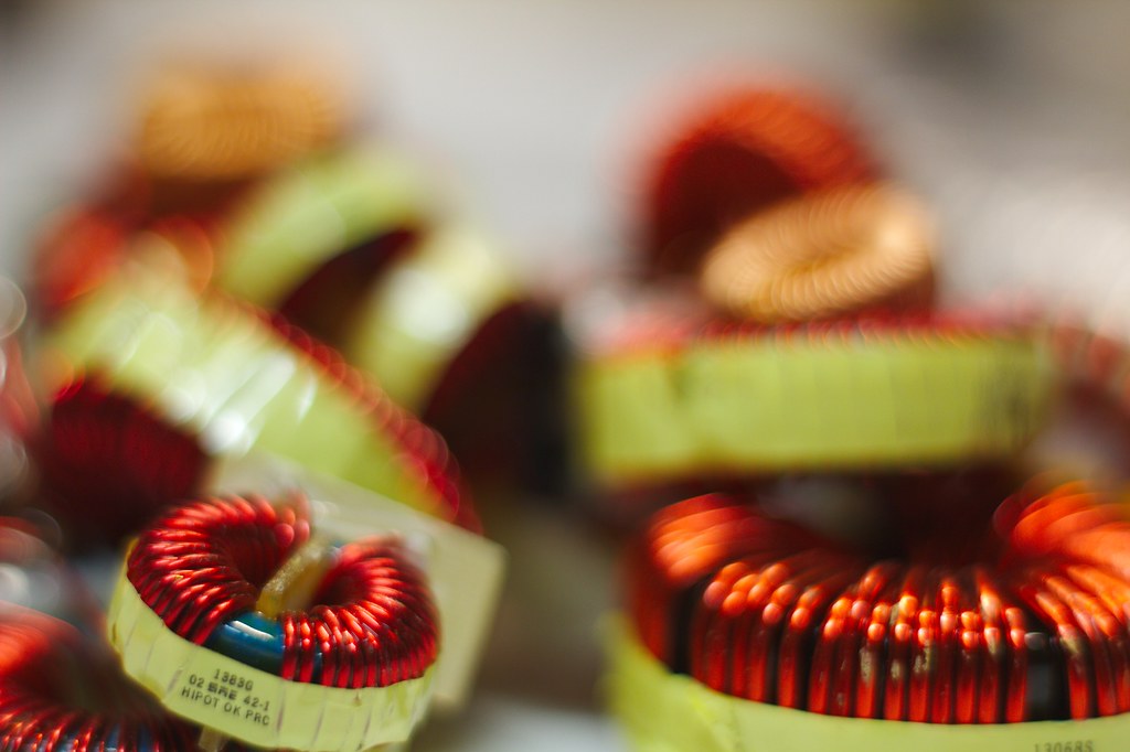 Inductor Coils Closeup of a stack of inductor coils, thes… Flickr
