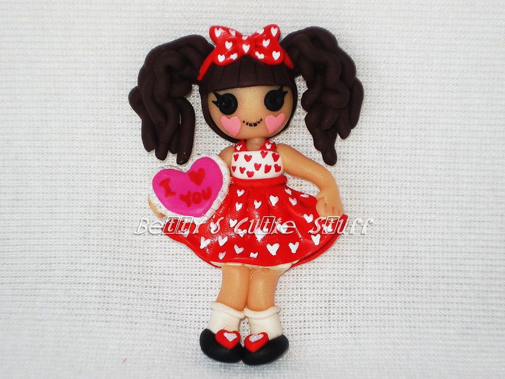 Lalaloopsy Valentine's w/heart / Brown hair Polymer Clay… Flickr
